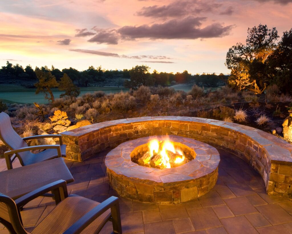 Let lighting complement your fire pit